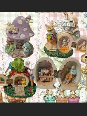 4 Vintage Miniature Easter Decor Figurines